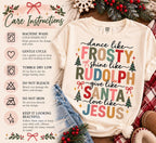 Dance Like Frosty Shine Like Rudolph Give Like Santa Love Like Jesus Shirt, Comfort Colors Christian Christmas Tee, Faith Gift