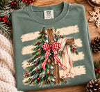 Christmas Tree Cross Shirt, Christian Christmas Comfort Colors Tee, Faith Cross Holiday T-Shirt, Religious Christmas Gift for Her