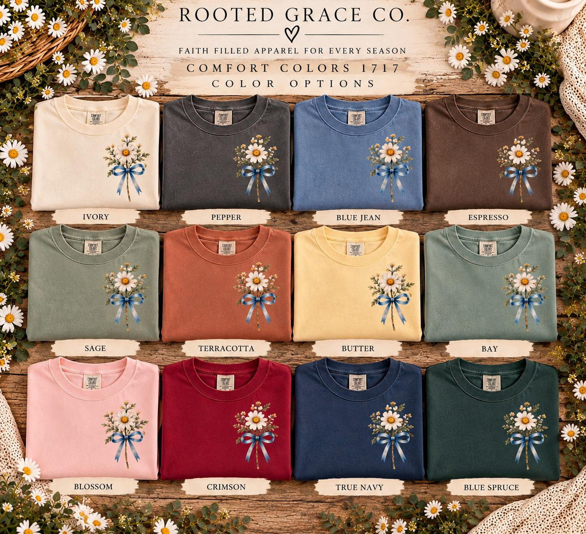 I Sought the Lord and He Heard and He Answered Wildflower Comfort Colors Tee, Psalm 34:4 Christian Shirt for Women