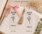 Rooted in Grace Clear Acrylic Bookmark with Tassel, 2 Corinthians 12:9 Scripture Page Marker