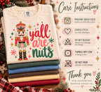 Y'all Are Nuts Nutcracker Christmas Shirt, Funny Southern Christmas Tee, Comfort Colors Retro Nutcracker Holiday T-Shirt, Gift