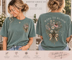 Made to Bloom Wildflower Tee, Boho Christian Floral Shirt, Comfort Colors 1717