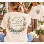 I Sought the Lord and He Heard and He Answered Wildflower Comfort Colors Tee, Psalm 34:4 Christian Shirt for Women