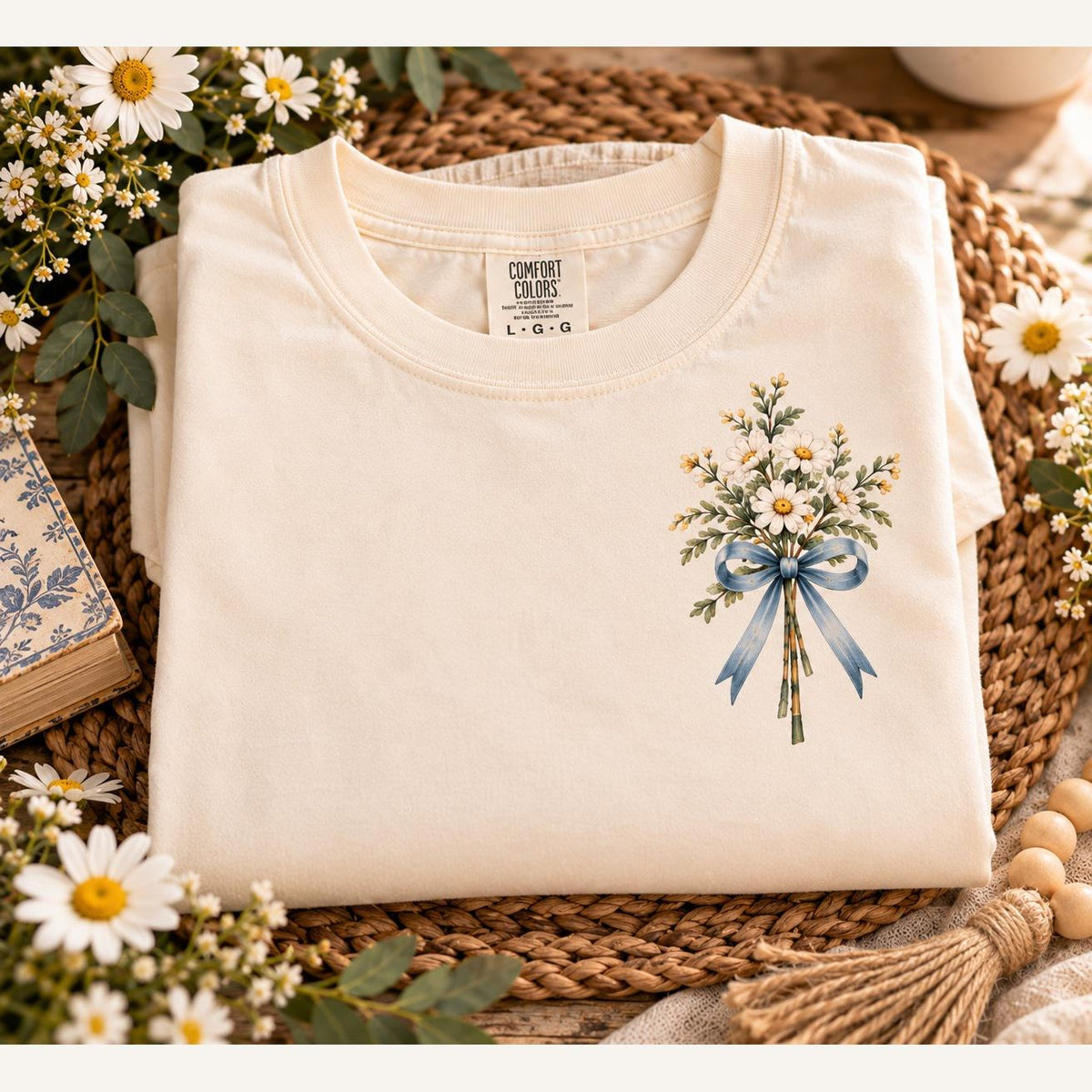 I Sought the Lord and He Heard and He Answered Wildflower Comfort Colors Tee, Psalm 34:4 Christian Shirt for Women