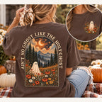 Ain't No Ghost Like the Holy Ghost Comfort Colors Tee, Christian Fall Shirt for Women, Cute Ghost Wildflower Autumn Tee