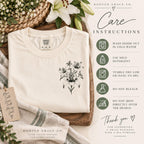 Consider the Lilies Wildflower Comfort Colors Tee, Luke 12:27 Christian Shirt for Women