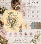 Women of the Bible Wildflower Tee, Ruth Esther Mary Deborah Christian Shirt (Comfort Colors)