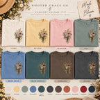 Made to Bloom Wildflower Tee, Boho Christian Floral Shirt, Comfort Colors 1717