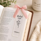 Rooted in Grace Clear Acrylic Bookmark with Tassel, 2 Corinthians 12:9 Scripture Page Marker