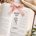Rooted in Grace Clear Acrylic Bookmark with Tassel, 2 Corinthians 12:9 Scripture Page Marker
