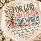Wildflower John 3:16 Christian Tee, Comfort Colors® 1717, Faith Verse Shirt