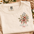 Wildflower John 3:16 Christian Tee, Comfort Colors® 1717, Faith Verse Shirt