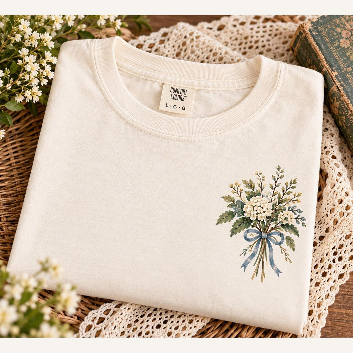 Take Me Back to the Good Ol' Days Comfort Colors Tee, Gingham Country Road Wildflower Shirt for Women, Nostalgic Farmhouse Tee