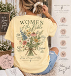 Women of the Bible Wildflower Tee, Ruth Esther Mary Deborah Christian Shirt (Comfort Colors)